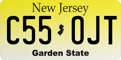 NJ license plate C55OJT