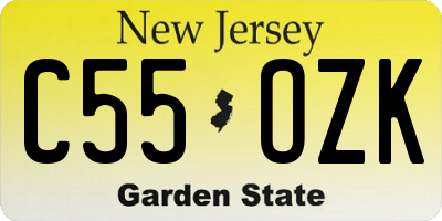 NJ license plate C55OZK