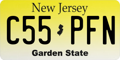 NJ license plate C55PFN