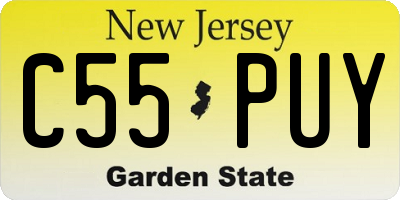 NJ license plate C55PUY