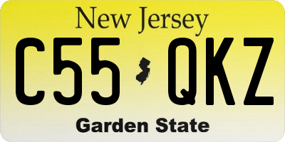 NJ license plate C55QKZ