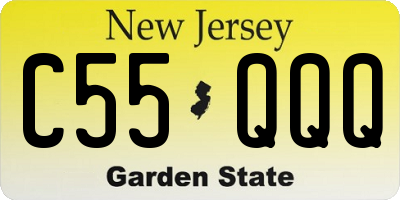 NJ license plate C55QQQ