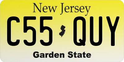 NJ license plate C55QUY