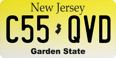 NJ license plate C55QVD