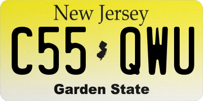 NJ license plate C55QWU