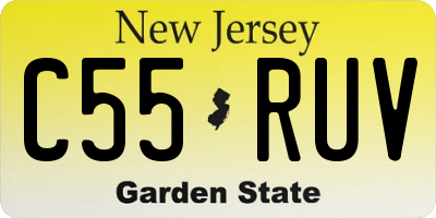 NJ license plate C55RUV
