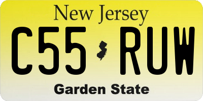 NJ license plate C55RUW