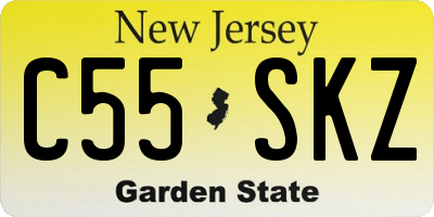NJ license plate C55SKZ