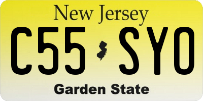 NJ license plate C55SYO