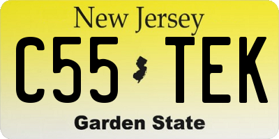 NJ license plate C55TEK