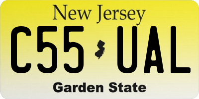 NJ license plate C55UAL