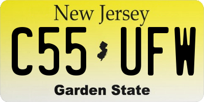 NJ license plate C55UFW