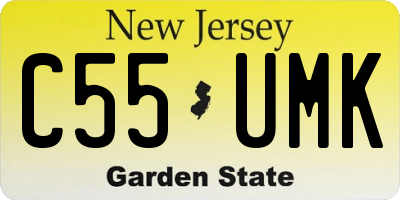 NJ license plate C55UMK