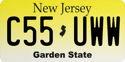 NJ license plate C55UWW