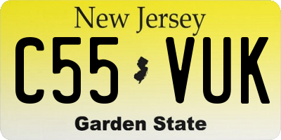 NJ license plate C55VUK