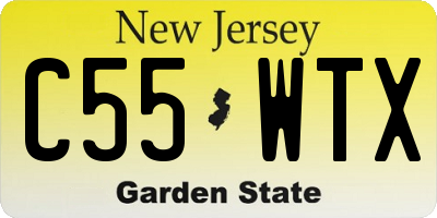 NJ license plate C55WTX