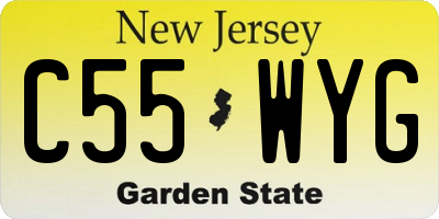 NJ license plate C55WYG