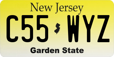 NJ license plate C55WYZ