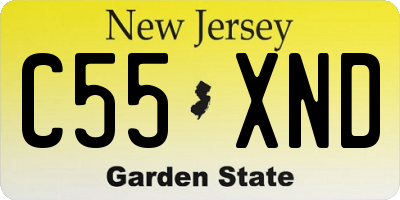 NJ license plate C55XND