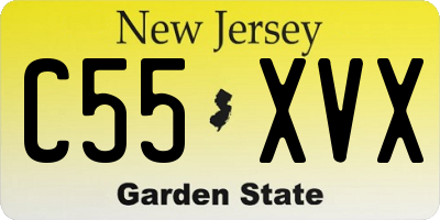NJ license plate C55XVX