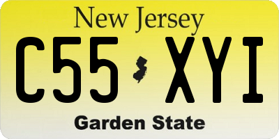 NJ license plate C55XYI