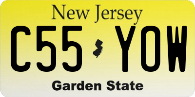NJ license plate C55YOW