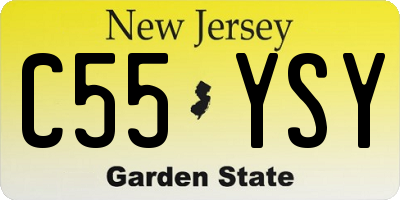 NJ license plate C55YSY