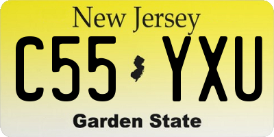 NJ license plate C55YXU