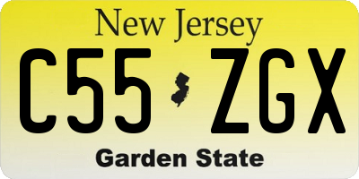 NJ license plate C55ZGX