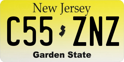 NJ license plate C55ZNZ
