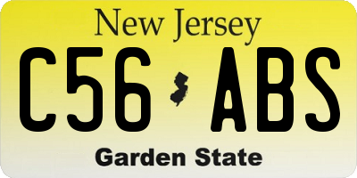 NJ license plate C56ABS
