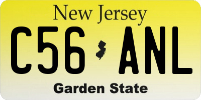NJ license plate C56ANL