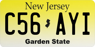 NJ license plate C56AYI