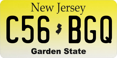 NJ license plate C56BGQ