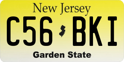 NJ license plate C56BKI