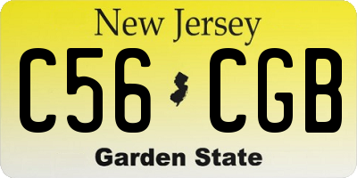 NJ license plate C56CGB