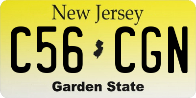 NJ license plate C56CGN