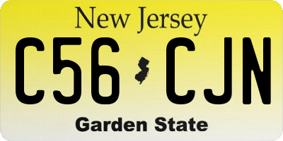 NJ license plate C56CJN