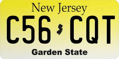 NJ license plate C56CQT