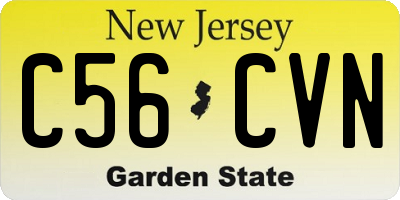NJ license plate C56CVN