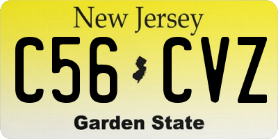 NJ license plate C56CVZ
