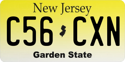NJ license plate C56CXN