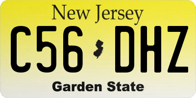 NJ license plate C56DHZ