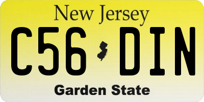 NJ license plate C56DIN
