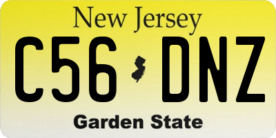 NJ license plate C56DNZ