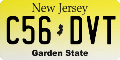 NJ license plate C56DVT