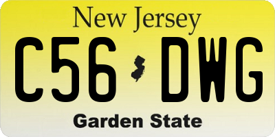 NJ license plate C56DWG
