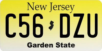 NJ license plate C56DZU