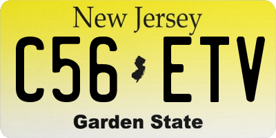 NJ license plate C56ETV