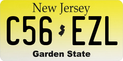 NJ license plate C56EZL